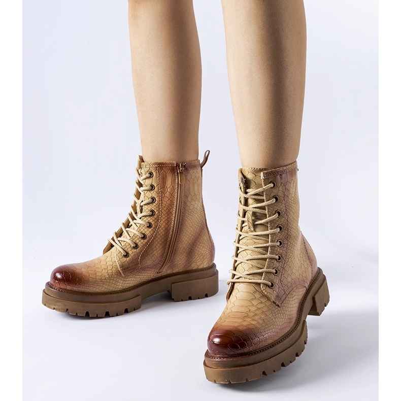 Dark beige animal print boots from Suviana 1