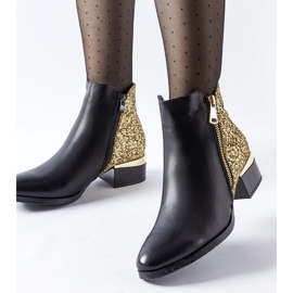 Black insulated ankle boots with a decorative back Olindo 1