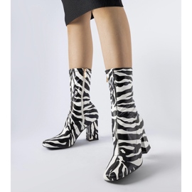 Upland imitation zebra ankle boots black 1