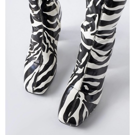 Upland imitation zebra ankle boots black 2