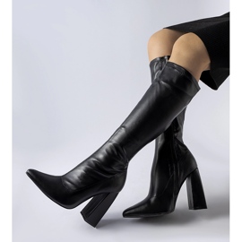 Black high heel boots from Abelino 1