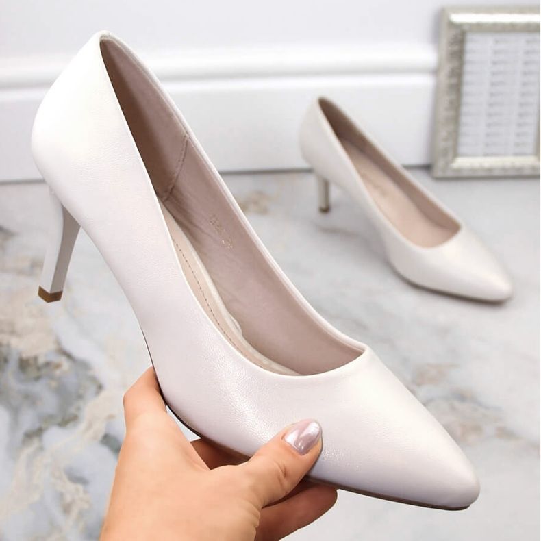 Women's pearl pumps Sergio Leone 1336 silver 1