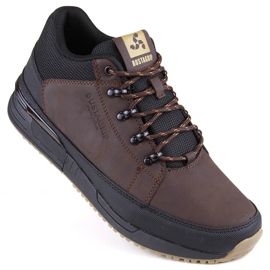 Brown Bustagrip leather men's high-top sports shoes 1