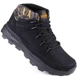Bustagrip Men's leather high-top trekking shoes, black 1