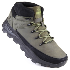 Bustagrip Men's leather high-top trekking shoes, green 1