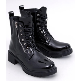 Lace-up ankle boots painted Dendy Black 1 Lace-up ankle boots painted Dendy Black 1