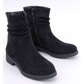 Bracy Black ruffled ankle boots 1
