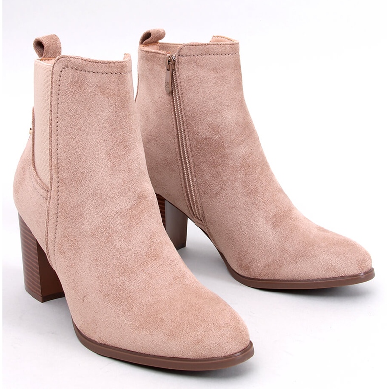 Rosey Khaki classic high-heeled ankle boots beige 1 Rosey Khaki classic high-heeled ankle boots beige 1