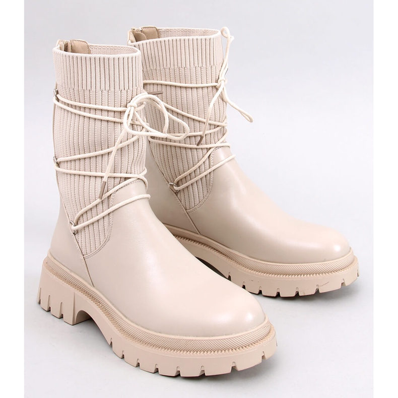 Willet Beige sock ankle boots 1