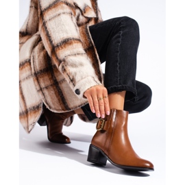 Elegant brown Shelovet high-heeled ankle boots 1