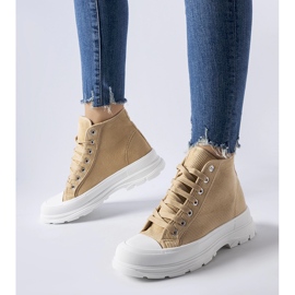 Dark beige high-top sneakers by Villaggio 1