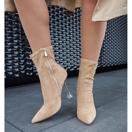 Dark beige high-heeled ankle boots from Ferguson 1 Dark beige high-heeled ankle boots from Ferguson 1