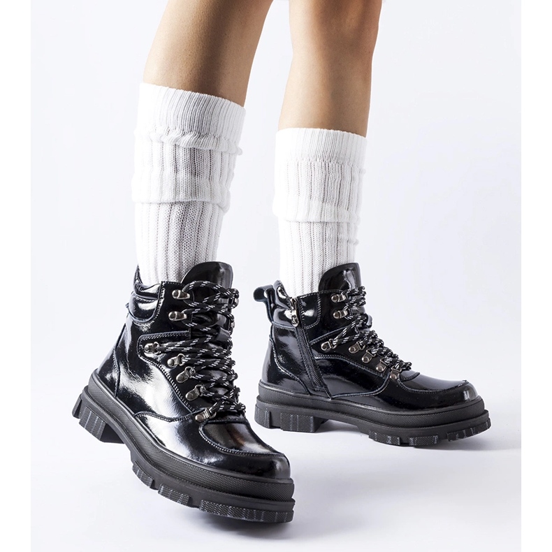 Black patent ankle boots from Richards 1