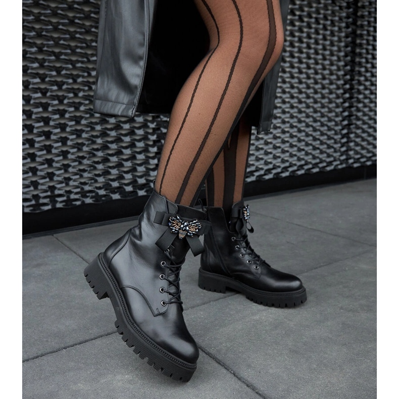 Karino black leather insulated boots 2