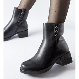 Black insulated ankle boots with Insignia rhinestones 1 Black insulated ankle boots with Insignia rhinestones 1