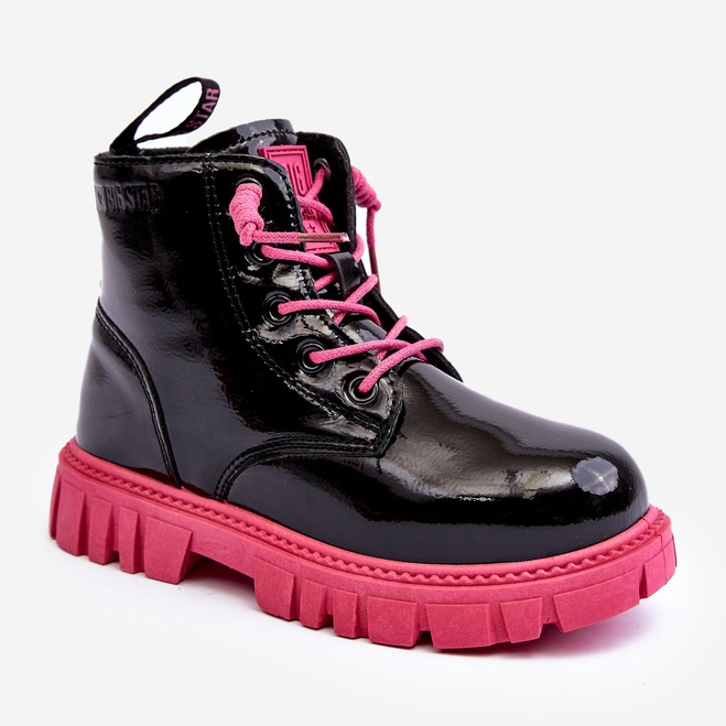 Insulated Patent Children's Boots Big Star MM374148 Black and Pink 1 Insulated Patent Children's Boots Big Star MM374148 Black and Pink 1
