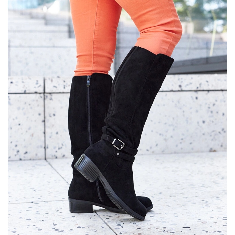 Black insulated eco-suede boots by Aldisio 1