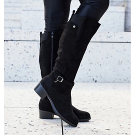 Black insulated Castelvetro eco-suede boots 1