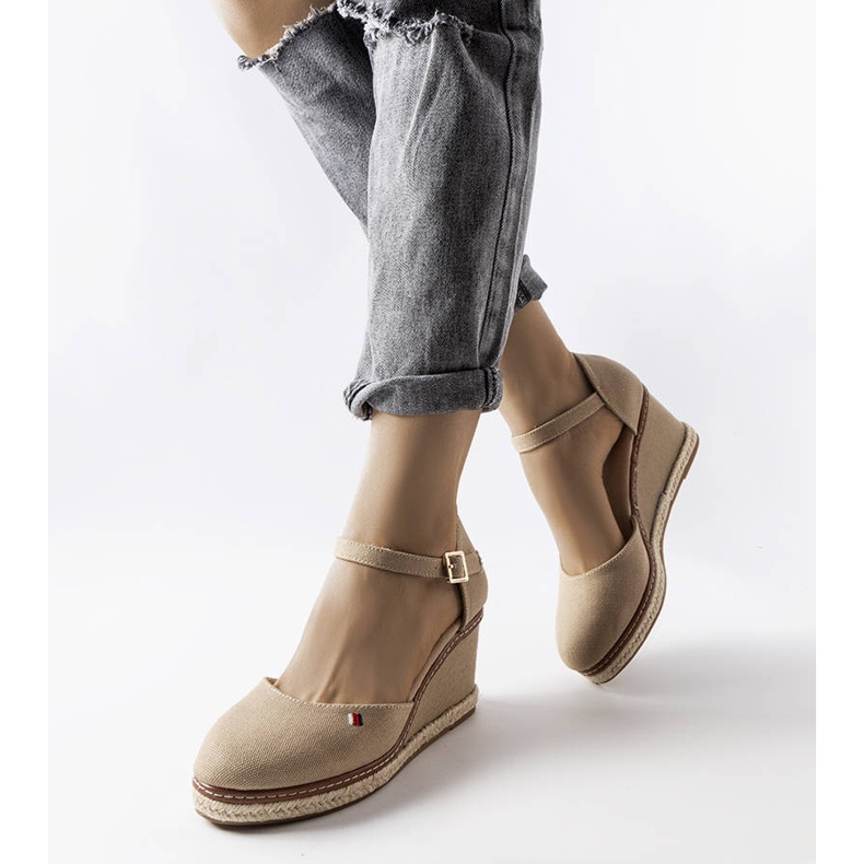 Beige wedge espadrilles from Adelinda 1