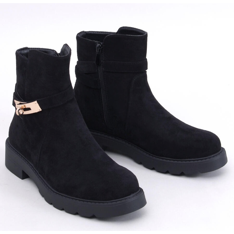 Drapers Black suede flat ankle boots 1 Drapers Black suede flat ankle boots 1