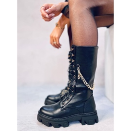 Women's riding boots with a chain Totah Black 1
