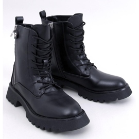 Ferger Black military lace-up ankle boots 1
