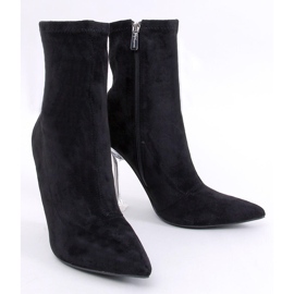 Merrisa Black transparent high heel ankle boots 1