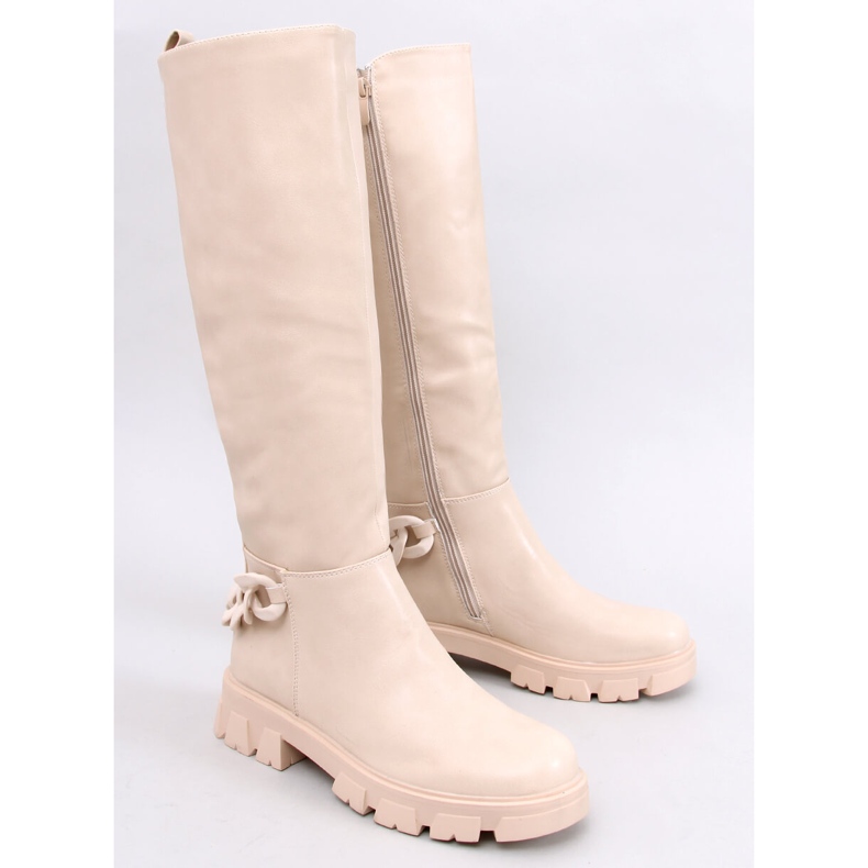 Women's boots with a chain Guest Beige 1