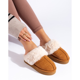SHELOVET Fluffy, soft katie on a camel platform brown 1