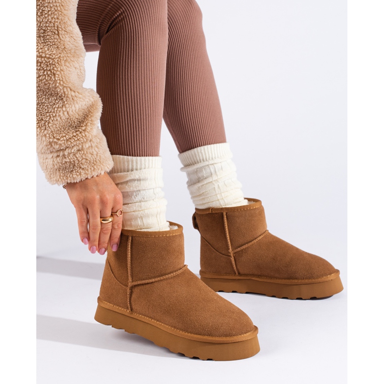 W. Potocki Brown suede boots with fur from Potocki 1