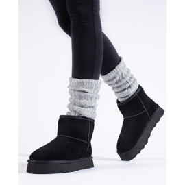 W. Potocki Black suede ankle boots with fur from Potocki 1