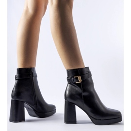 Black insulated classic Caio high-heeled ankle boots 1