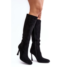 Insulated Women's High Heel Boots Black Isot 1