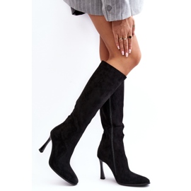 Insulated Women's High Heel Boots Black Isot 2