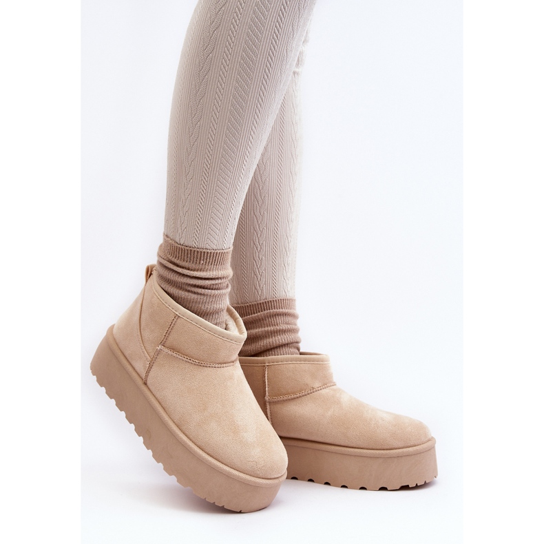 Women's Platform Snow Boots Light Beige Mennja 2