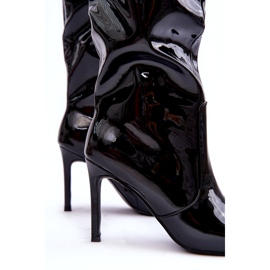PA1 Black Patent High Heel Boots meliskindra 2
