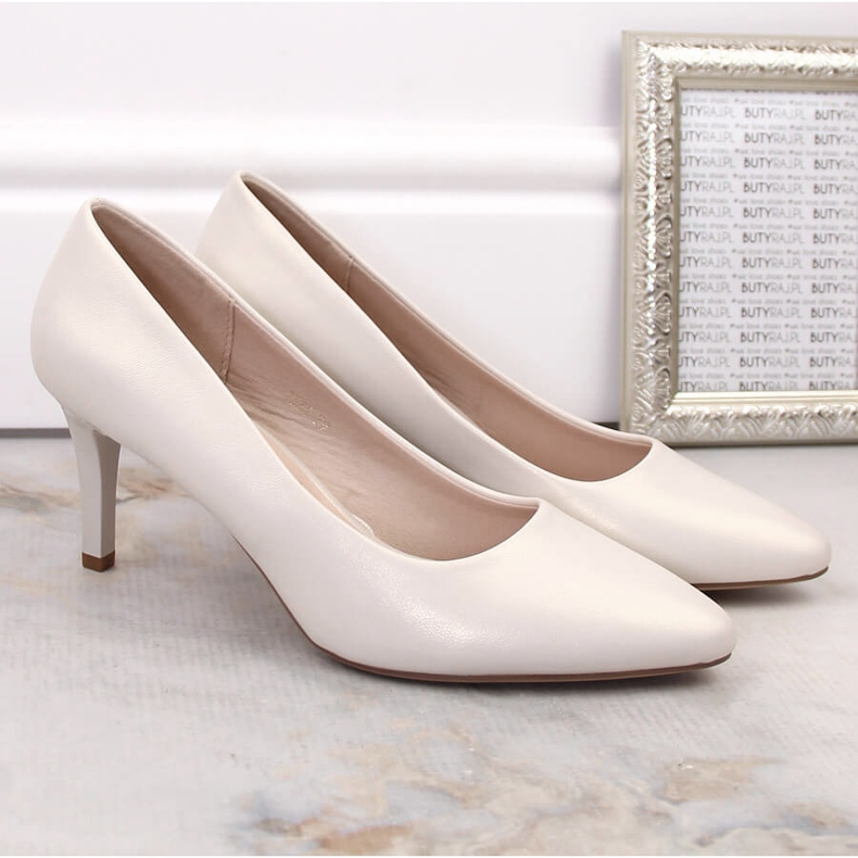 Women's pearl pumps Sergio Leone 1336 silver 2