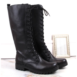 Leather comfortable women's boots with insulated black Rieker 78543-00 1