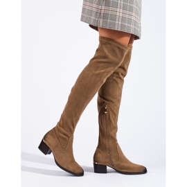 Vinceza women's suede thigh boots brown 2