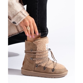 Warm beige shelovet women's snow boots 1