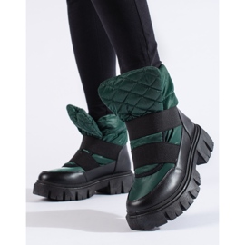 Shelovet green and black women's snow boots 1