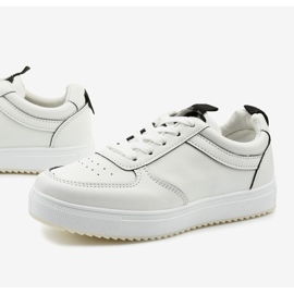 White sneakers with black inserts KK-203 1