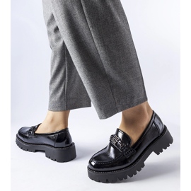 Black patent loafers with Casine rhinestones 1