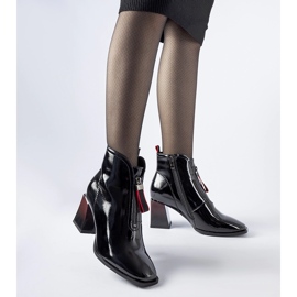 Black patent ankle boots with a Bibbiano block 1