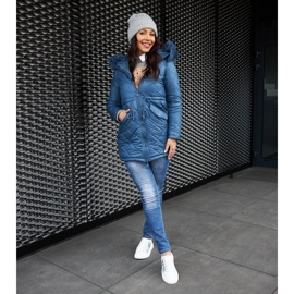 White and blue leather sneakers 2