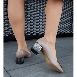 Brown pumps with a square toe 1