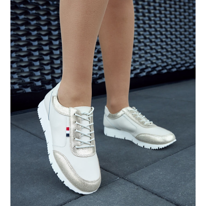 Beige leather women's sneakers Adelfo 1