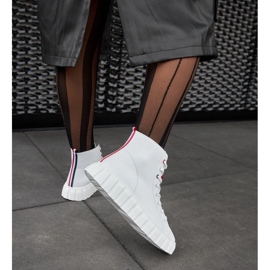 Inna Carassai long white leather sneakers 1