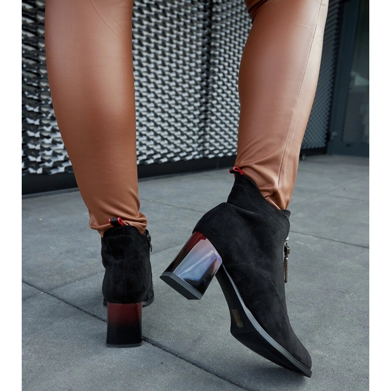 Black ankle boots with a patent heel 1 Black ankle boots with a patent heel 1