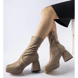 Brown ankle boots on the post 1